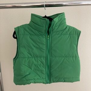Green puffer vest